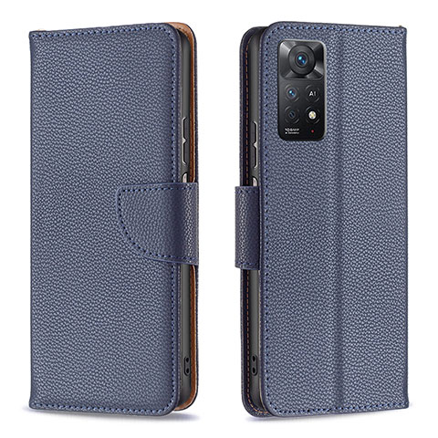 Funda de Cuero Cartera con Soporte Carcasa B06F para Xiaomi Redmi Note 11 Pro 5G Azul