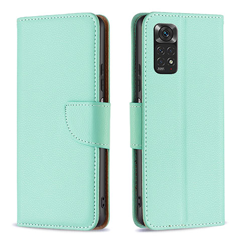 Funda de Cuero Cartera con Soporte Carcasa B06F para Xiaomi Redmi Note 11S 4G Verde