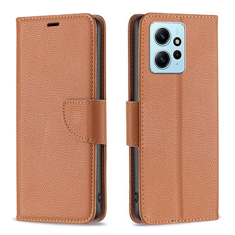 Funda de Cuero Cartera con Soporte Carcasa B06F para Xiaomi Redmi Note 12 4G Marron