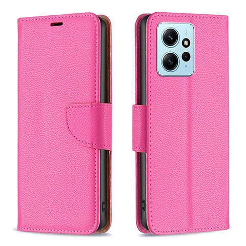 Funda de Cuero Cartera con Soporte Carcasa B06F para Xiaomi Redmi Note 12 4G Rosa Roja