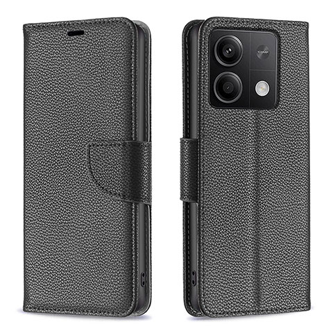 Funda de Cuero Cartera con Soporte Carcasa B06F para Xiaomi Redmi Note 13 5G Negro