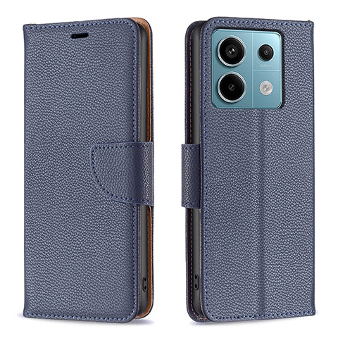 Funda de Cuero Cartera con Soporte Carcasa B06F para Xiaomi Redmi Note 13 Pro 5G Azul