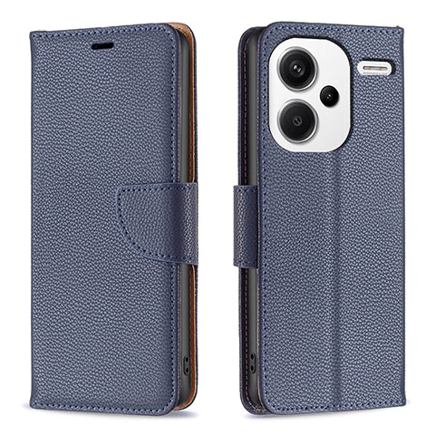 Funda de Cuero Cartera con Soporte Carcasa B06F para Xiaomi Redmi Note 13 Pro+ Plus 5G Azul