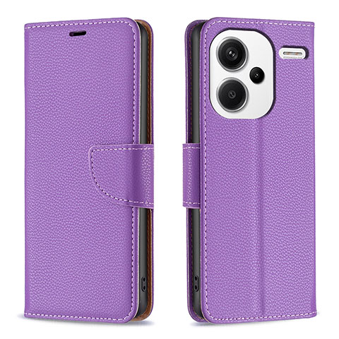 Funda de Cuero Cartera con Soporte Carcasa B06F para Xiaomi Redmi Note 13 Pro+ Plus 5G Morado