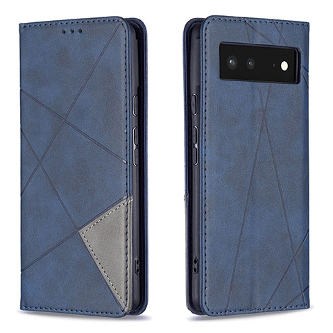 Funda de Cuero Cartera con Soporte Carcasa B07F para Google Pixel 6 5G Azul