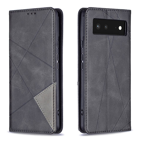 Funda de Cuero Cartera con Soporte Carcasa B07F para Google Pixel 6 5G Negro