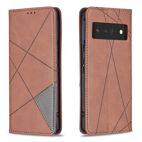 Funda de Cuero Cartera con Soporte Carcasa B07F para Google Pixel 6 Pro 5G Marron