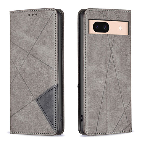 Funda de Cuero Cartera con Soporte Carcasa B07F para Google Pixel 8a 5G Gris