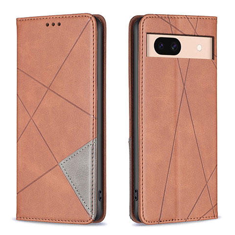 Funda de Cuero Cartera con Soporte Carcasa B07F para Google Pixel 8a 5G Marron