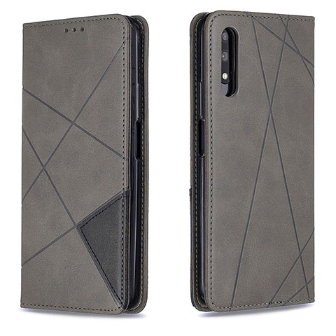 Funda de Cuero Cartera con Soporte Carcasa B07F para Huawei Honor 9X Gris