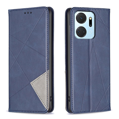 Funda de Cuero Cartera con Soporte Carcasa B07F para Huawei Honor X7a Azul