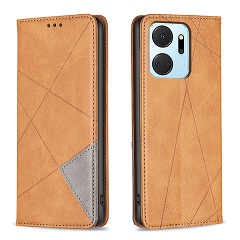 Funda de Cuero Cartera con Soporte Carcasa B07F para Huawei Honor X7a Marron Claro