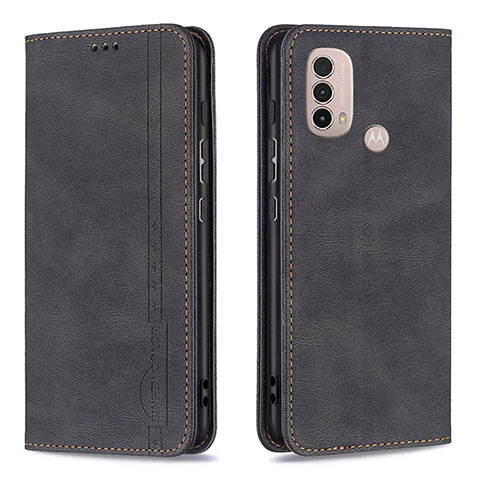 Funda de Cuero Cartera con Soporte Carcasa B07F para Motorola Moto E20 Negro