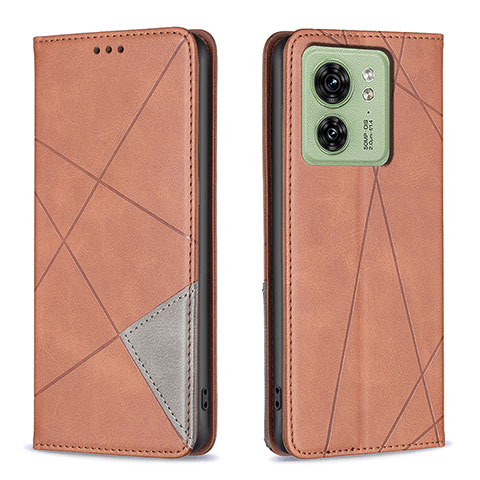 Funda de Cuero Cartera con Soporte Carcasa B07F para Motorola Moto Edge (2023) 5G Marron