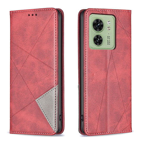 Funda de Cuero Cartera con Soporte Carcasa B07F para Motorola Moto Edge (2023) 5G Rojo