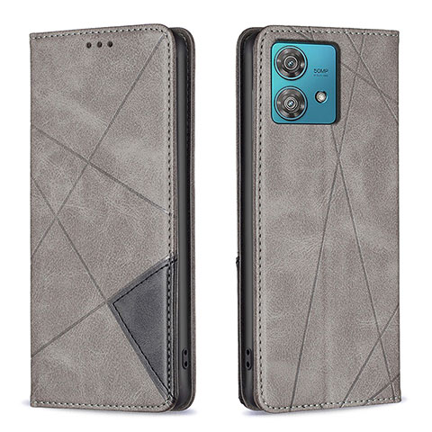 Funda de Cuero Cartera con Soporte Carcasa B07F para Motorola Moto Edge 40 Neo 5G Gris