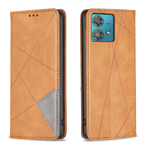 Funda de Cuero Cartera con Soporte Carcasa B07F para Motorola Moto Edge 40 Neo 5G Marron Claro