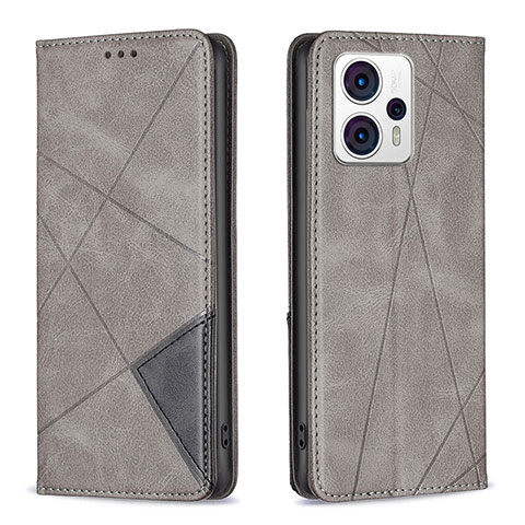 Funda de Cuero Cartera con Soporte Carcasa B07F para Motorola Moto G13 Gris