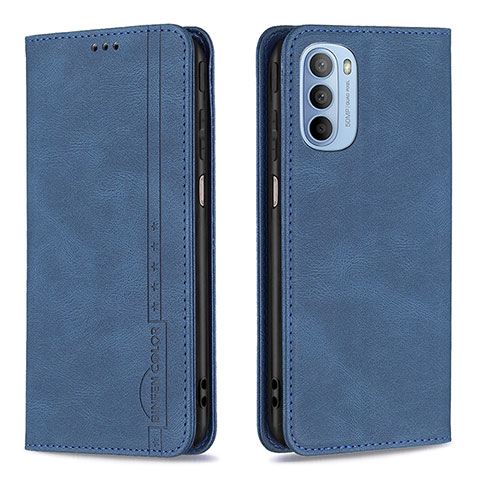 Funda de Cuero Cartera con Soporte Carcasa B07F para Motorola Moto G31 Azul