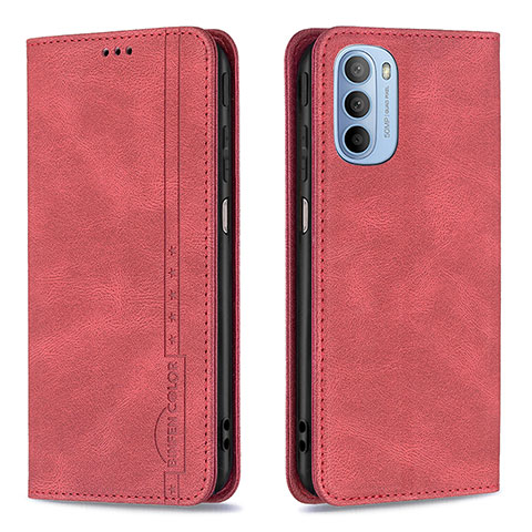 Funda de Cuero Cartera con Soporte Carcasa B07F para Motorola Moto G31 Rojo