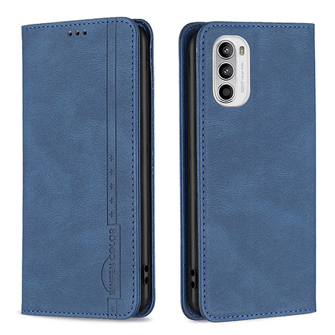 Funda de Cuero Cartera con Soporte Carcasa B07F para Motorola MOTO G52 Azul