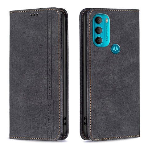 Funda de Cuero Cartera con Soporte Carcasa B07F para Motorola Moto G71 5G Negro