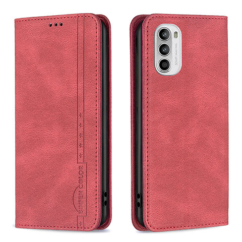 Funda de Cuero Cartera con Soporte Carcasa B07F para Motorola Moto G71s 5G Rojo