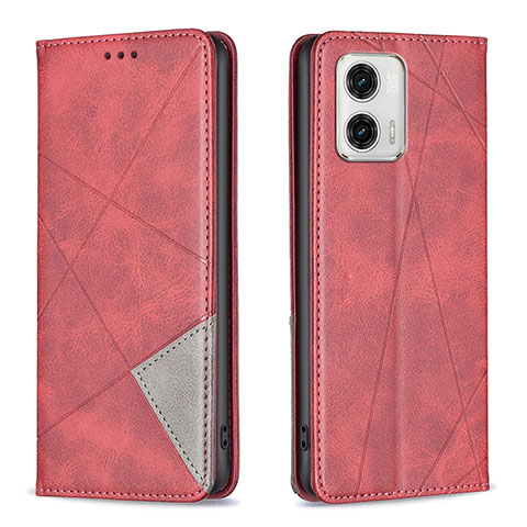 Funda de Cuero Cartera con Soporte Carcasa B07F para Motorola Moto G73 5G Rojo