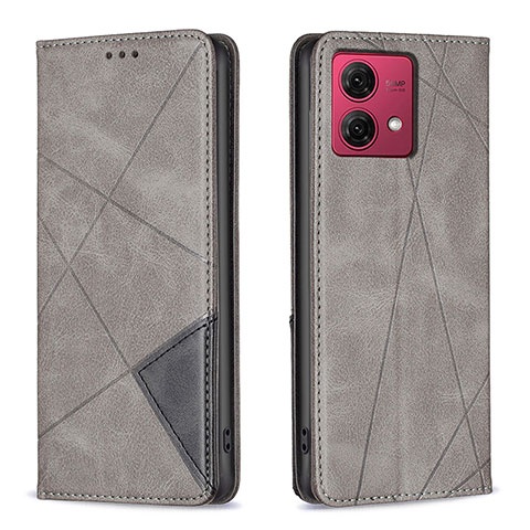 Funda de Cuero Cartera con Soporte Carcasa B07F para Motorola Moto G84 5G Gris