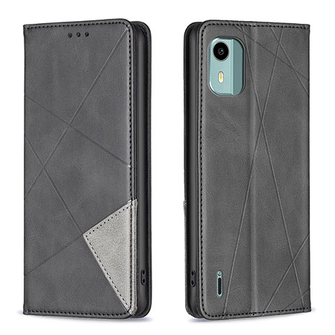 Funda de Cuero Cartera con Soporte Carcasa B07F para Nokia C12 Plus Negro