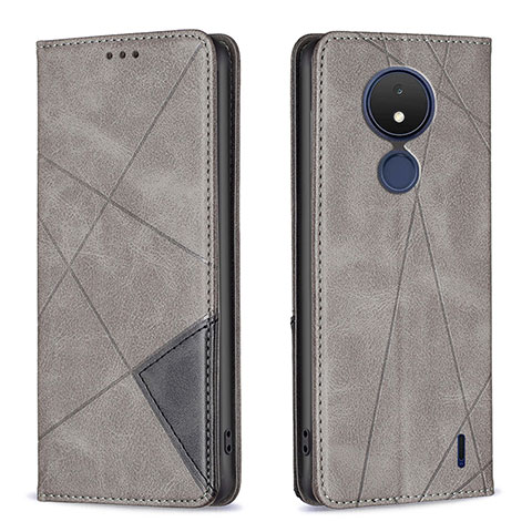 Funda de Cuero Cartera con Soporte Carcasa B07F para Nokia C21 Gris