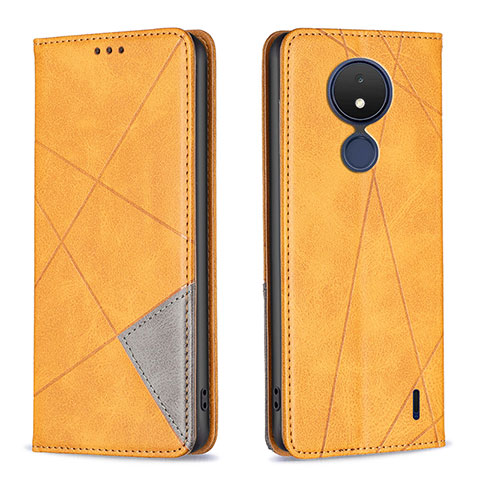 Funda de Cuero Cartera con Soporte Carcasa B07F para Nokia C21 Marron Claro