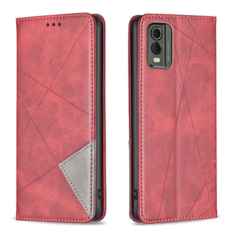 Funda de Cuero Cartera con Soporte Carcasa B07F para Nokia C210 Rojo