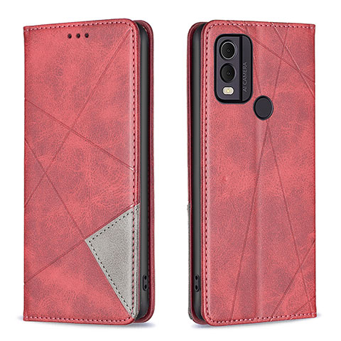 Funda de Cuero Cartera con Soporte Carcasa B07F para Nokia C22 Rojo