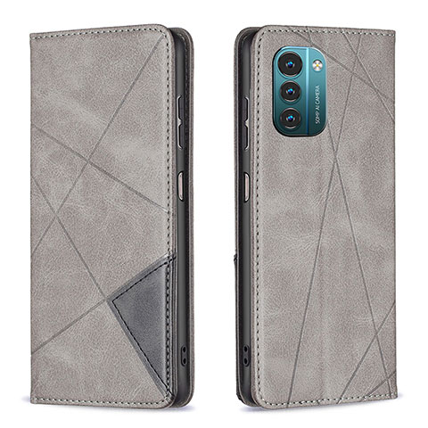 Funda de Cuero Cartera con Soporte Carcasa B07F para Nokia G11 Gris