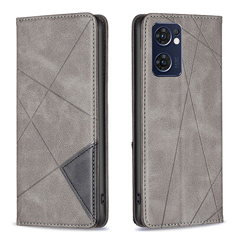 Funda de Cuero Cartera con Soporte Carcasa B07F para OnePlus Nord CE 2 5G Gris