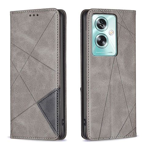 Funda de Cuero Cartera con Soporte Carcasa B07F para Oppo A2 5G Gris