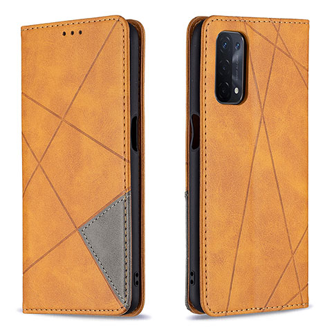 Funda de Cuero Cartera con Soporte Carcasa B07F para Oppo A54 5G Marron Claro