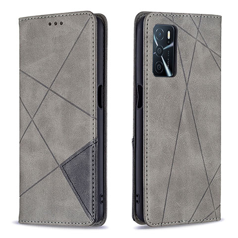 Funda de Cuero Cartera con Soporte Carcasa B07F para Oppo A54s Gris