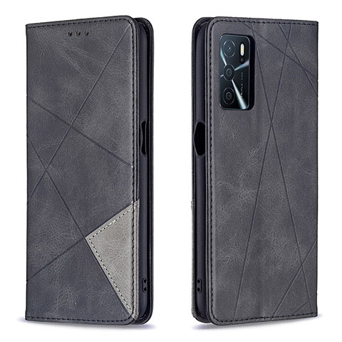 Funda de Cuero Cartera con Soporte Carcasa B07F para Oppo A54s Negro