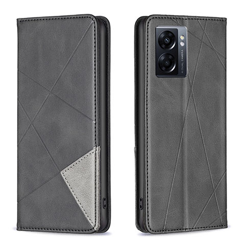 Funda de Cuero Cartera con Soporte Carcasa B07F para Oppo A77 5G Negro