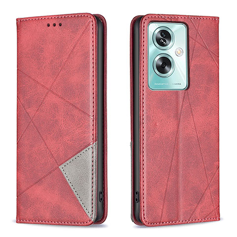 Funda de Cuero Cartera con Soporte Carcasa B07F para Oppo A79 5G Rojo