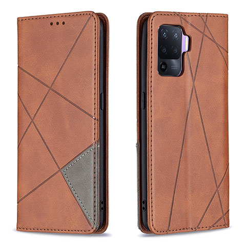 Funda de Cuero Cartera con Soporte Carcasa B07F para Oppo A94 4G Marron