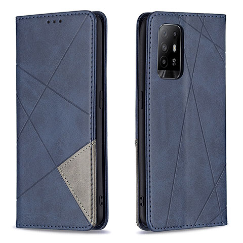 Funda de Cuero Cartera con Soporte Carcasa B07F para Oppo A94 5G Azul