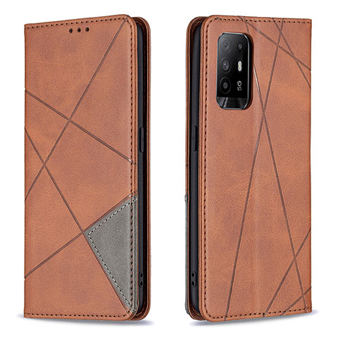 Funda de Cuero Cartera con Soporte Carcasa B07F para Oppo A95 5G Marron