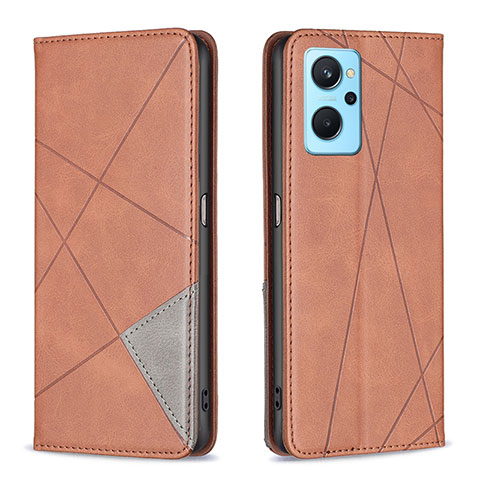 Funda de Cuero Cartera con Soporte Carcasa B07F para Oppo A96 4G Marron