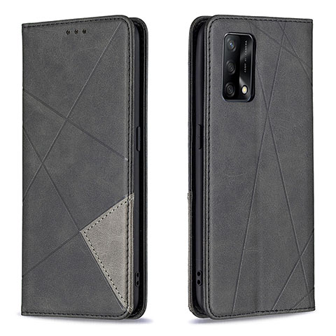 Funda de Cuero Cartera con Soporte Carcasa B07F para Oppo F19 Negro