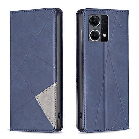 Funda de Cuero Cartera con Soporte Carcasa B07F para Oppo F21 Pro 4G Azul