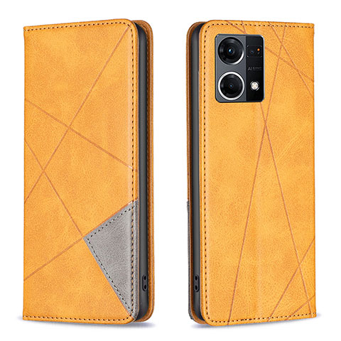 Funda de Cuero Cartera con Soporte Carcasa B07F para Oppo F21 Pro 4G Marron Claro