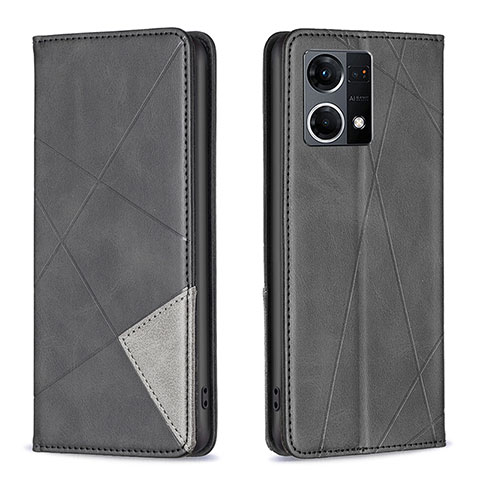 Funda de Cuero Cartera con Soporte Carcasa B07F para Oppo F21 Pro 4G Negro